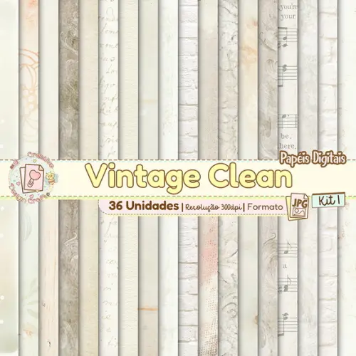 Papéis Digitais Vintage Clean Kit 1