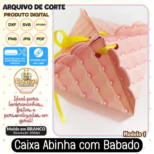 Arquivo de Corte Silhouette CAIXA ABINHA COM BABADO MODELO 1