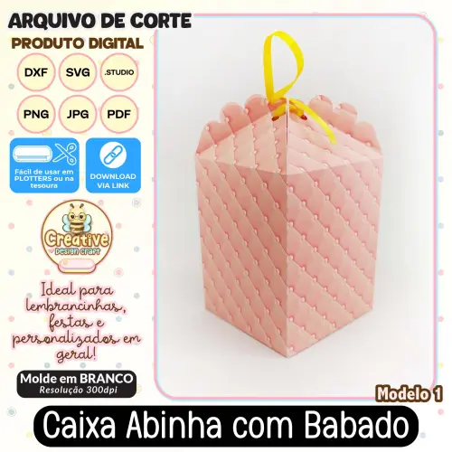 Arquivo de Corte Silhouette Caixa Abinha com Babado MODELO 1
