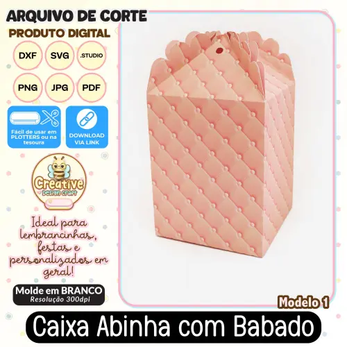 Arquivo de Corte Silhouette CAIXA ABINHA COM BABADO MODELO 1