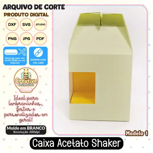 Arquivo de Corte Silhouette CAIXA ACETATO SHAKER MODELO 1