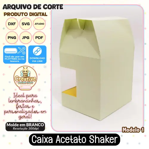 Arquivo de Corte Silhouette CAIXA ACETATO SHAKER MODELO 1