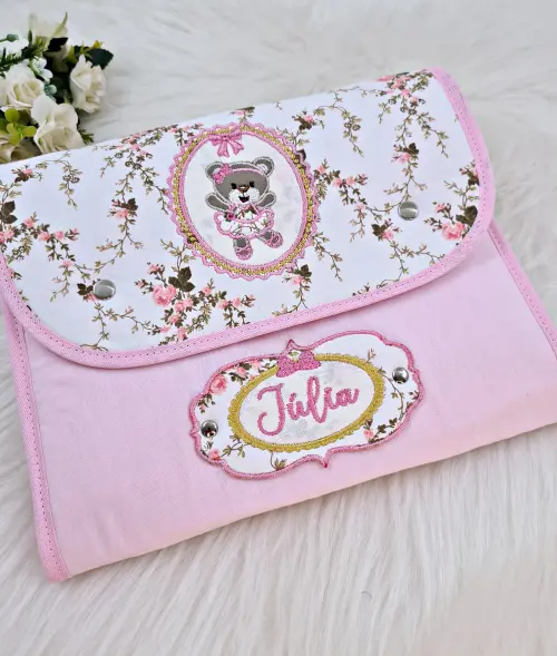 Porta Fraldas e Lenço Umedecido - Menina