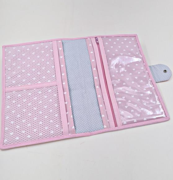 Kit de Porta Fraldas Trocador de Bolsa e Porta Caderneta