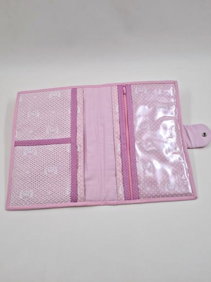 Kit de Porta Fraldas Trocador de Bolsa e Porta Caderneta