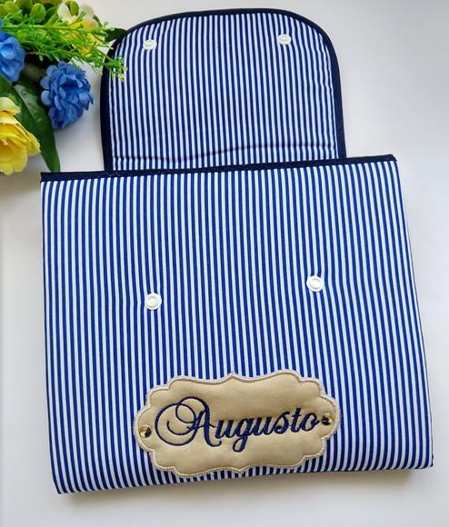 Kit de Porta Fraldas Trocador de Bolsa e Porta Caderneta