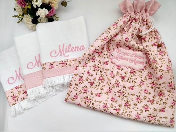 Saquinho para Roupa Suja ou Limpa e Toalhinhas de Boca