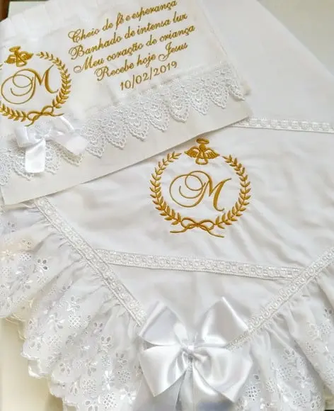 Kit De Manta E Toalha Para Batizado