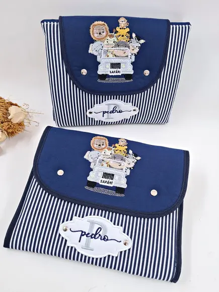 Kit de Porta Fraldas e Trocador de Bolsa