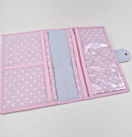 Kit de Porta Fraldas Trocador de Bolsa e Porta Caderneta