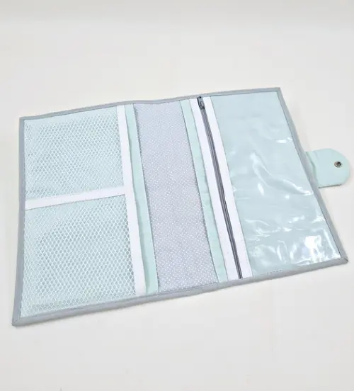 Kit de Porta Fraldas Trocador de Bolsa e Porta Caderneta