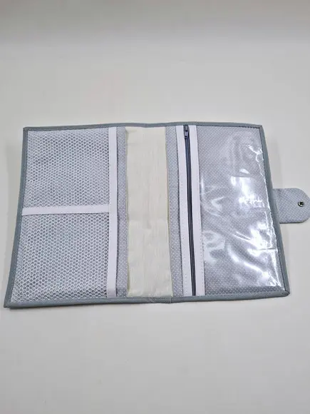 Kit de Porta Fraldas Trocador de Bolsa e Porta Caderneta