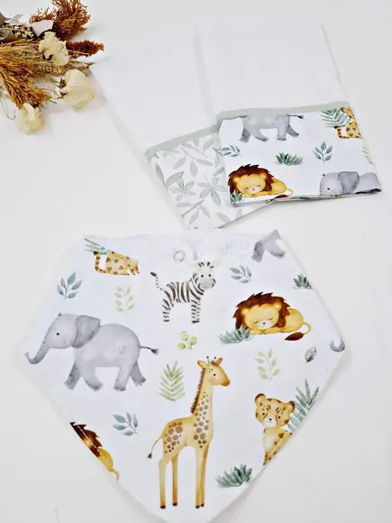 Kit Fraldas de Boca e Babador Bandana