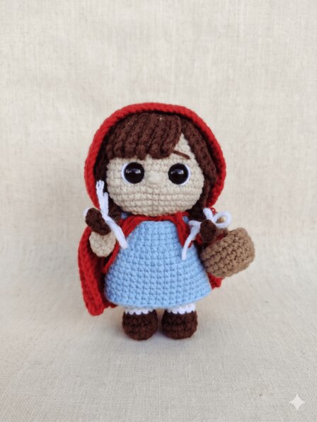Chapeuzinho Vermelho Amigurumi - Boneca de crochê artesanal