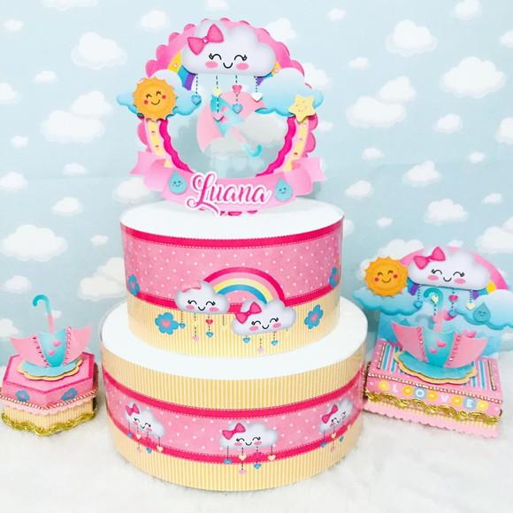 Arquivo Caixa Silhouette Chuva de Amor Menina Luxo