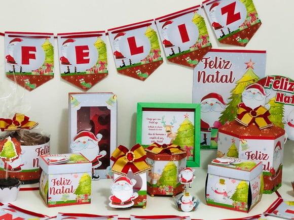 Arquivo Caixa Silhouette e pdf Natal Luxo