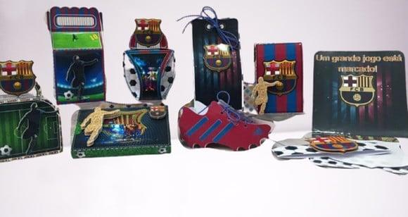 Arquivo Caixa Silhouette Futebol Barcelona Luxo