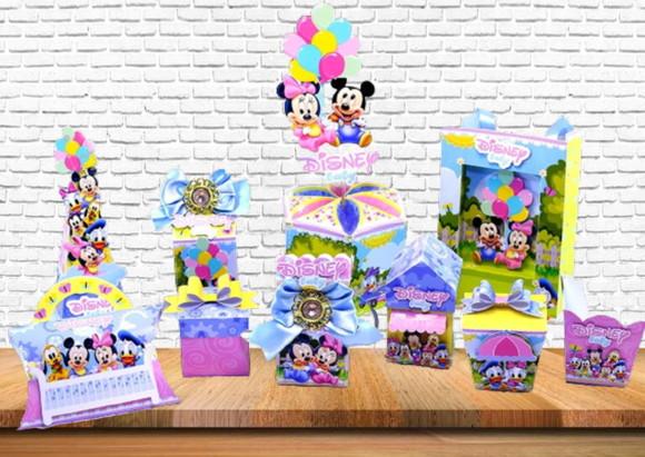 Arquivo Caixa Silhouette Minnie e Mickey Baby Luxo