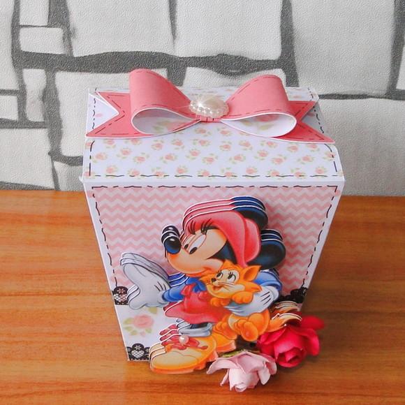 Arquivo Caixa Silhouette Minnie Rosa Luxo