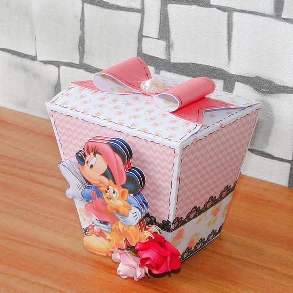 Arquivo Caixa Silhouette Minnie Rosa Luxo