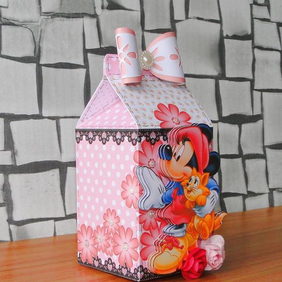 Arquivo Caixa Silhouette Minnie Rosa Luxo