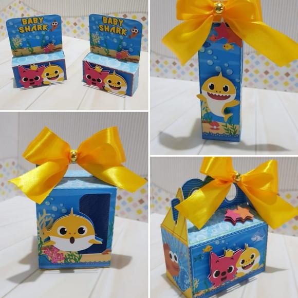 Arquivo Caixa Silhouette Tubarão Bebe Menino Luxo