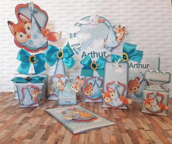 Arquivo Chá de Bebe Raposinha pdf Corte Manual Festa em Casa