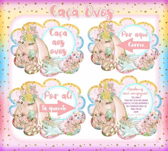 Arquivo Corte Digital Festa Caça aos Ovos Páscoa Luxo