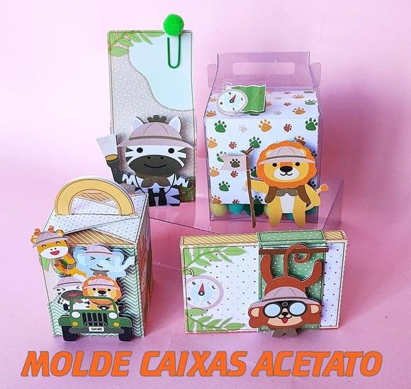 Arquivo Corte Studio Silhouette Kit Molde Caixinhas Acetato