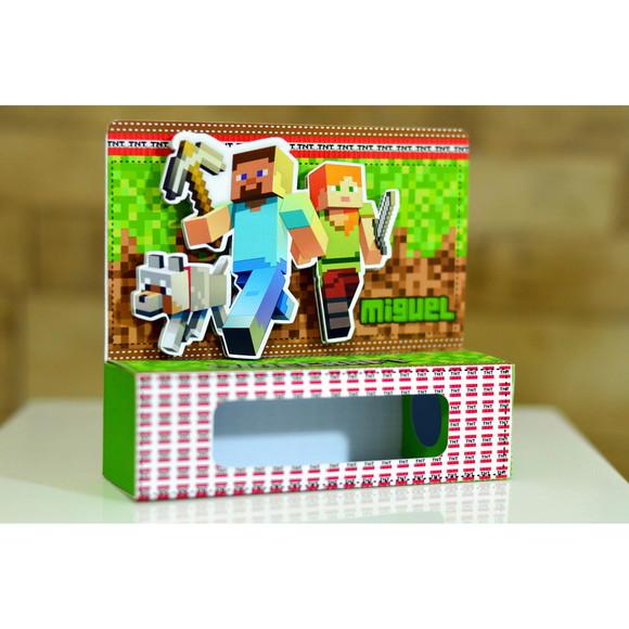 Arquivo de Corte Digital Convite Game Boneco Quadrado Luxo