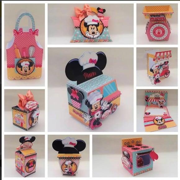 Arquivo de Corte Digital Minnie Confeiteira Rosa e Azul