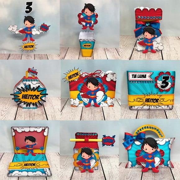 Arquivo de Corte Digital Silhouette Festa Super Man Luxo