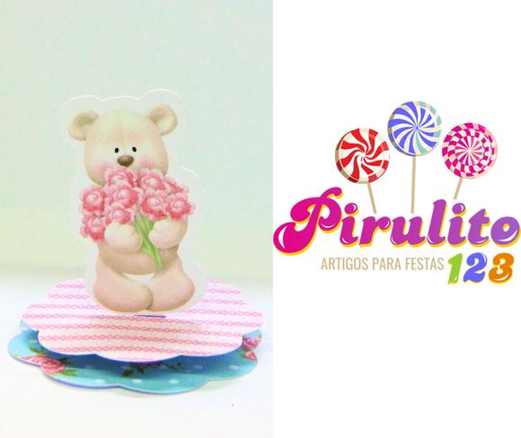 Arquivo de Corte Digital Silhouette Ursinha Mimosa Floral