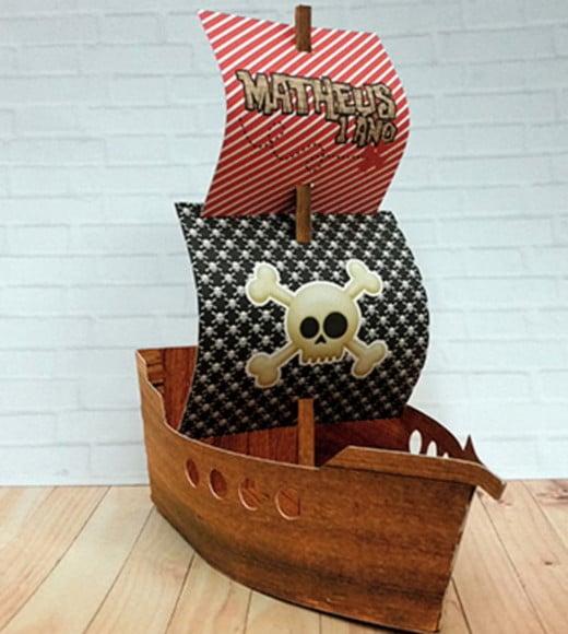 Arquivo de Corte Silhouette Barco Pirata Luxo
