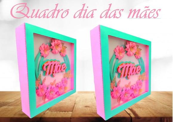 Arquivo Digital Silhouette Quadro Dia das Mães Luxo