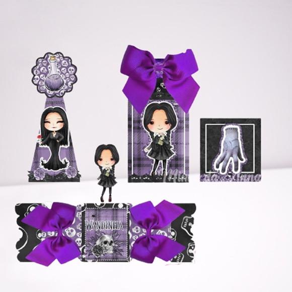 Arquivo Digital Silhouette Wandinha com Topo de Bolo