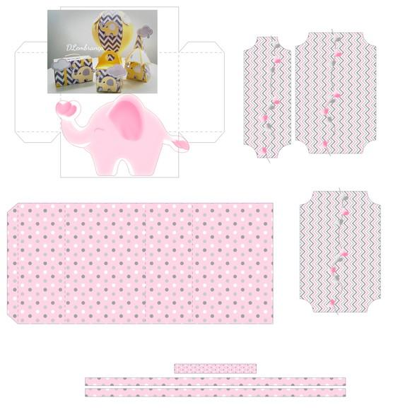 Arquivo Kit Silhouette Elefantinha Rosa Luxo Exclusivo