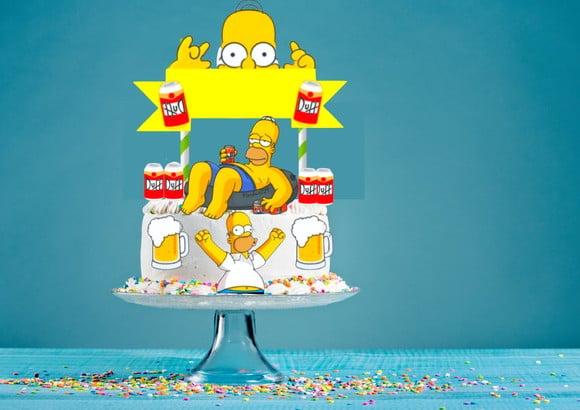 Arquivo Máquina Silhouette Topo de Bolo Homer Simpsons