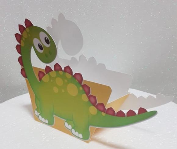 Arquivo Silhouette Caixa Centro de Mesa Dinossaurinho Fofo