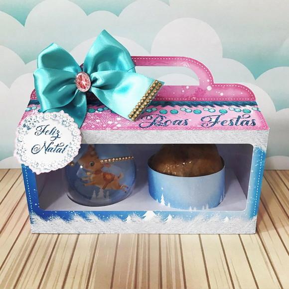 Arquivo Silhouette e pdf Kit Natal Rosa e Azul Luxo