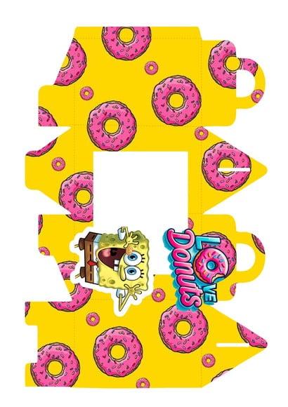 Caixa Donuts com Visor Acetato Bob Esponja Studio e pdf