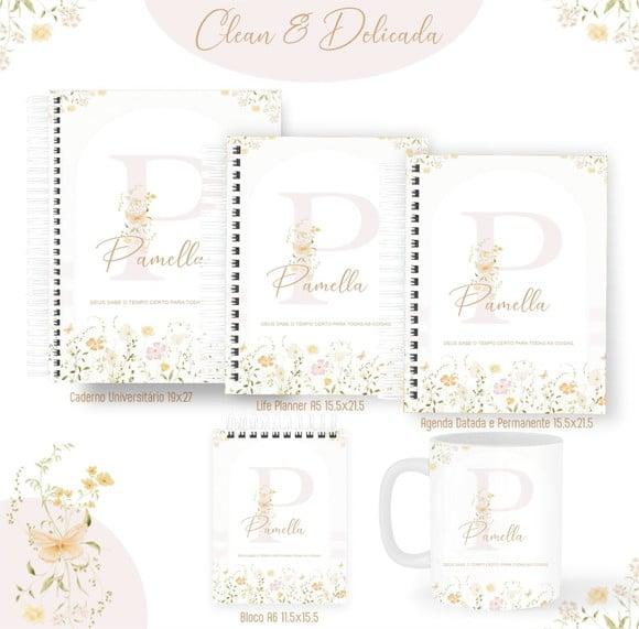 Combo de Capas Volta Ás Aulas Clean e Delicada Alfabeto