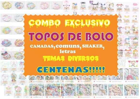 Combo Exclusivo Centenas de Topos de Bolo Diversos Temas