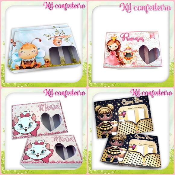 KIT DIGITAL ARQUIVO CAIXAS SILHOUETTE CONFEITEIRO