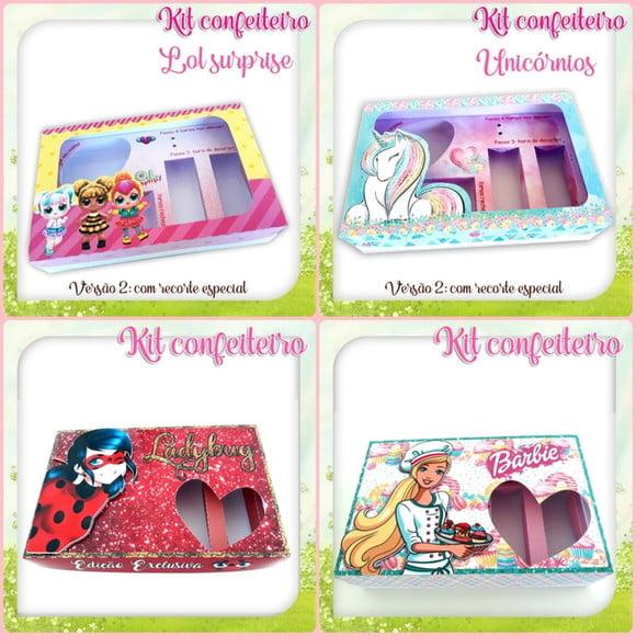 KIT DIGITAL ARQUIVO CAIXAS SILHOUETTE CONFEITEIRO