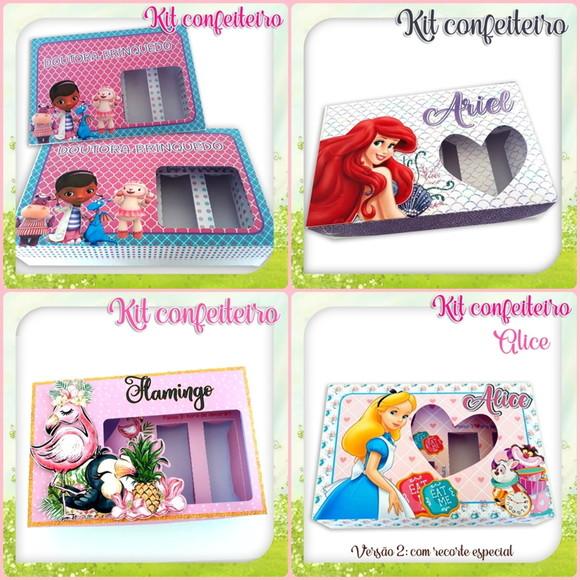 KIT DIGITAL ARQUIVO CAIXAS SILHOUETTE CONFEITEIRO