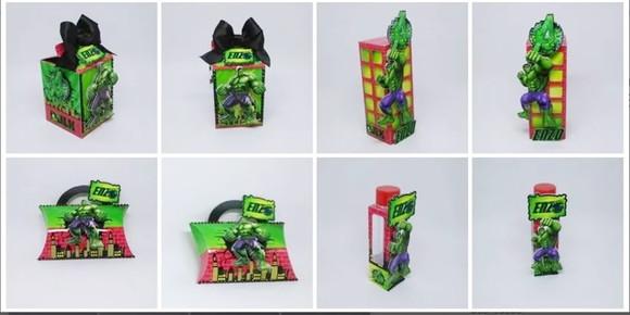 Kit Digital Arquivo Caixas Silhouette Hulk Festa em Casa