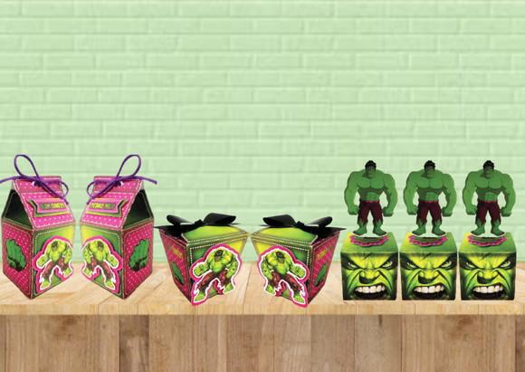 Kit Digital Arquivo Caixas Silhouette Hulk Menina Luxo