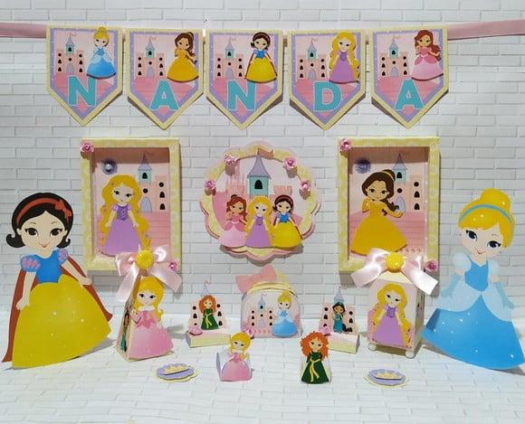 KIT DIGITAL ARQUIVO SILHOUETTE PRINCESAS FESTA EM CASA