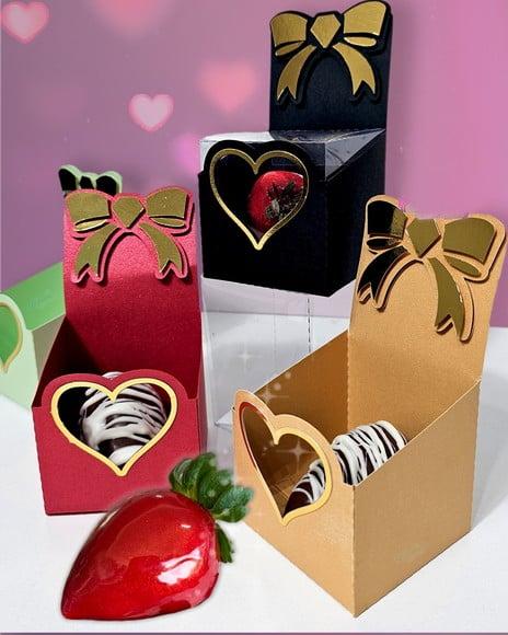 Porta Doces Morango do Amor Arquivo de Corte Studio e pdf
